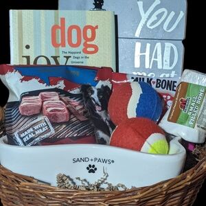 Adorable dog gift basket